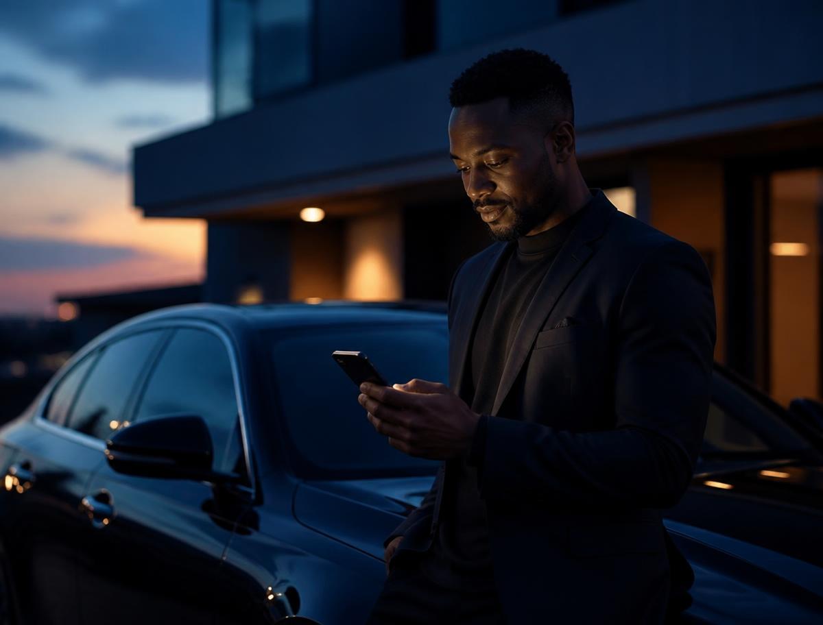 Cliente a acompanhar o serviço da viatura pelo telemóvel